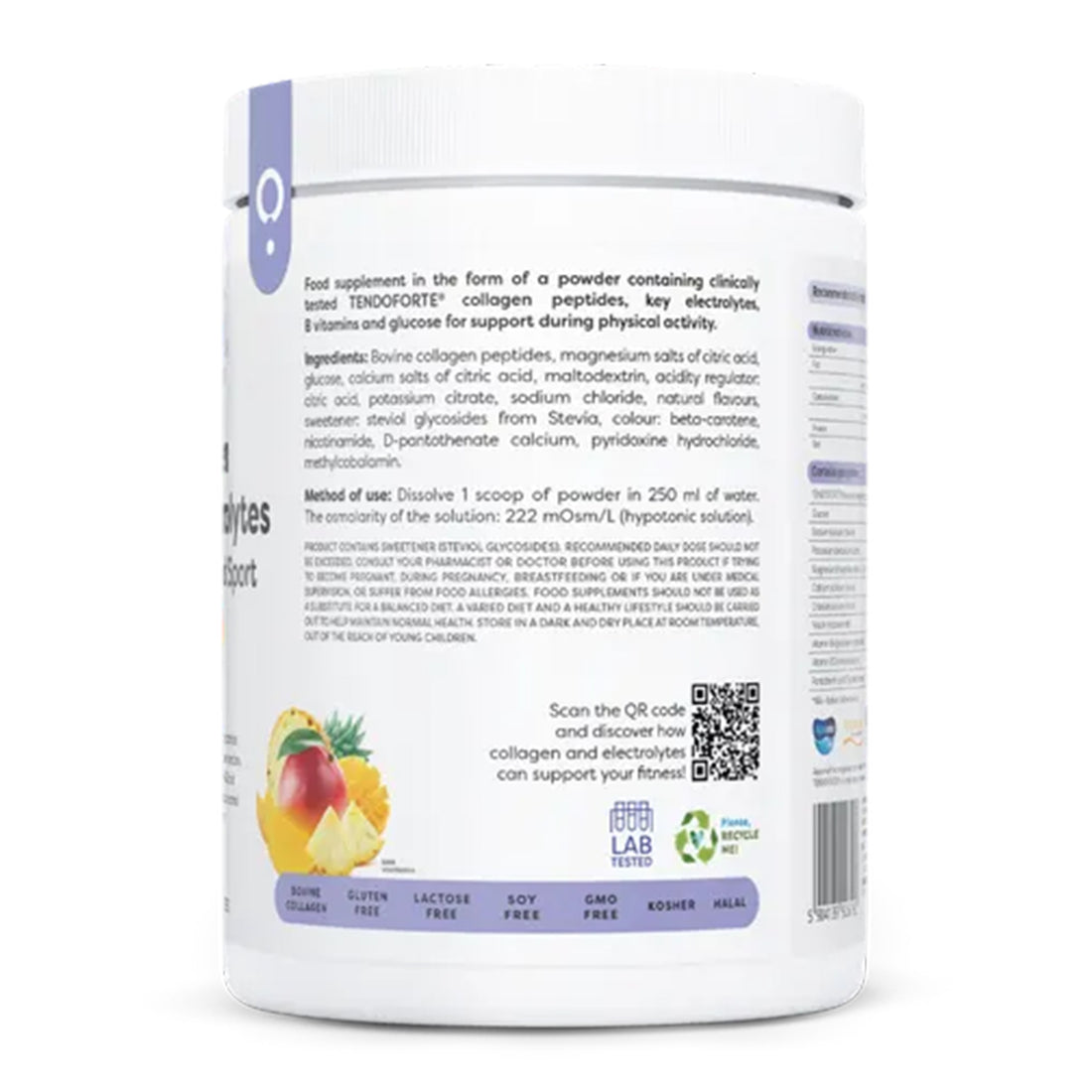 Osavi Collagen & Electrolytes Vitality and Sport 390g Pineapple Mango powder Ireland left