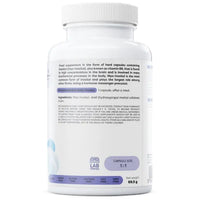 Osavi Inositol 600mg back label showing ingredients myo-inositol, HPMC capsule shell and inulin, and directions of one capsule daily after a meal