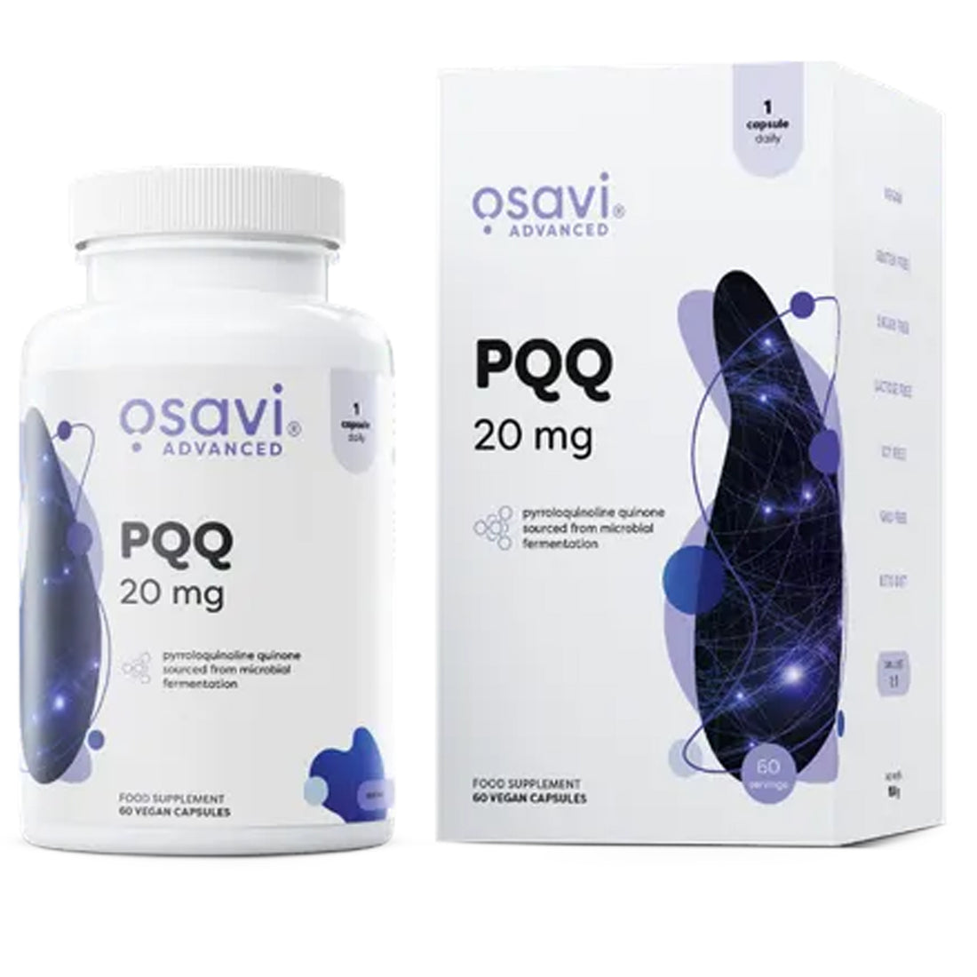 Osavi PQQ 20mg 60 vegan capsules front label Ireland box view