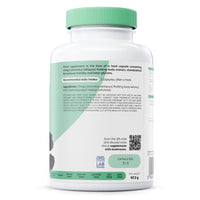 Osavi Reishi ingredients and directions panel, hydroxypropyl methylcellulose capsule shell, 2 capsules daily after a meal