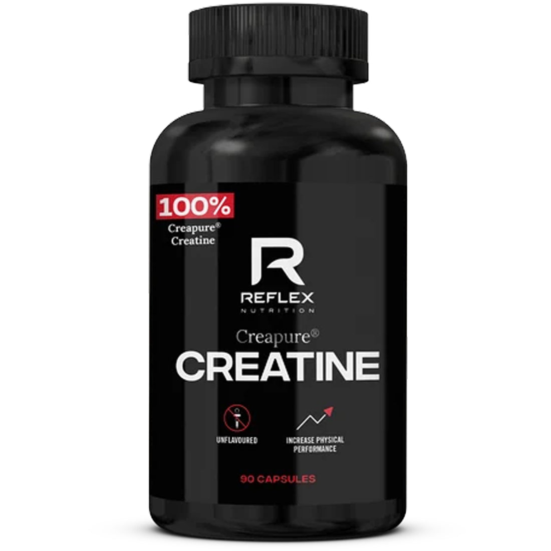 Reflex Nutrition Creapure Creatine Capsules, 90 capsule tub, front of pack - Front bottle