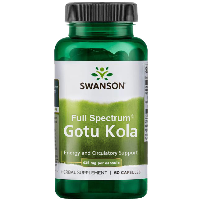 Swanson Gotu Kola 435mg 60 Capsules Ayurvedic Herb Ireland - Front of Bottle