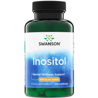Swanson Inositol 650mg, 100 gelatin capsules, front of bottle
