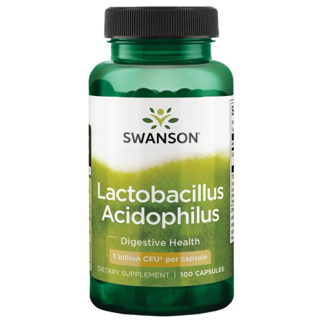 Swanson Lactobacillus Acidophilus 1 Billion CFU Probiotic Capsules Ireland - Front of Bottle