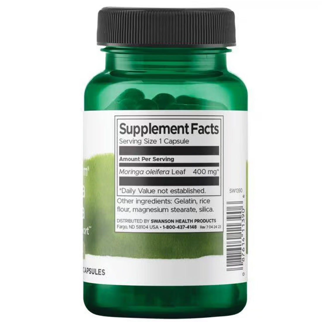 Swanson Moringa Oleifera 400 mg 60 Capsules Ireland Side