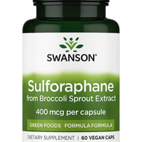 Swanson Sulforaphane supplement bottle on a white background