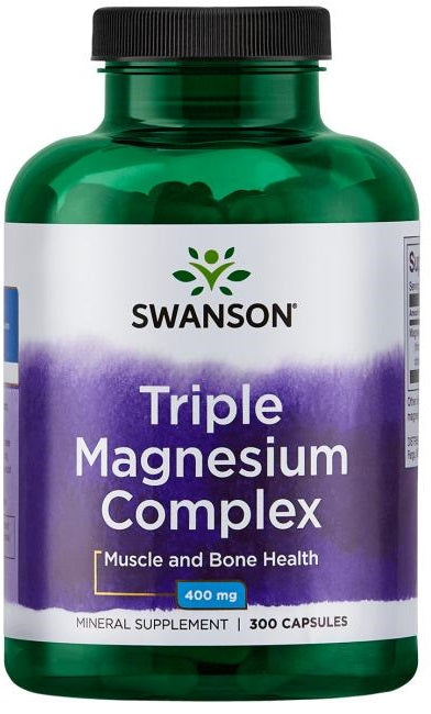 Swanson Triple Magnesium Complex 400mg 30/100/300 Caps