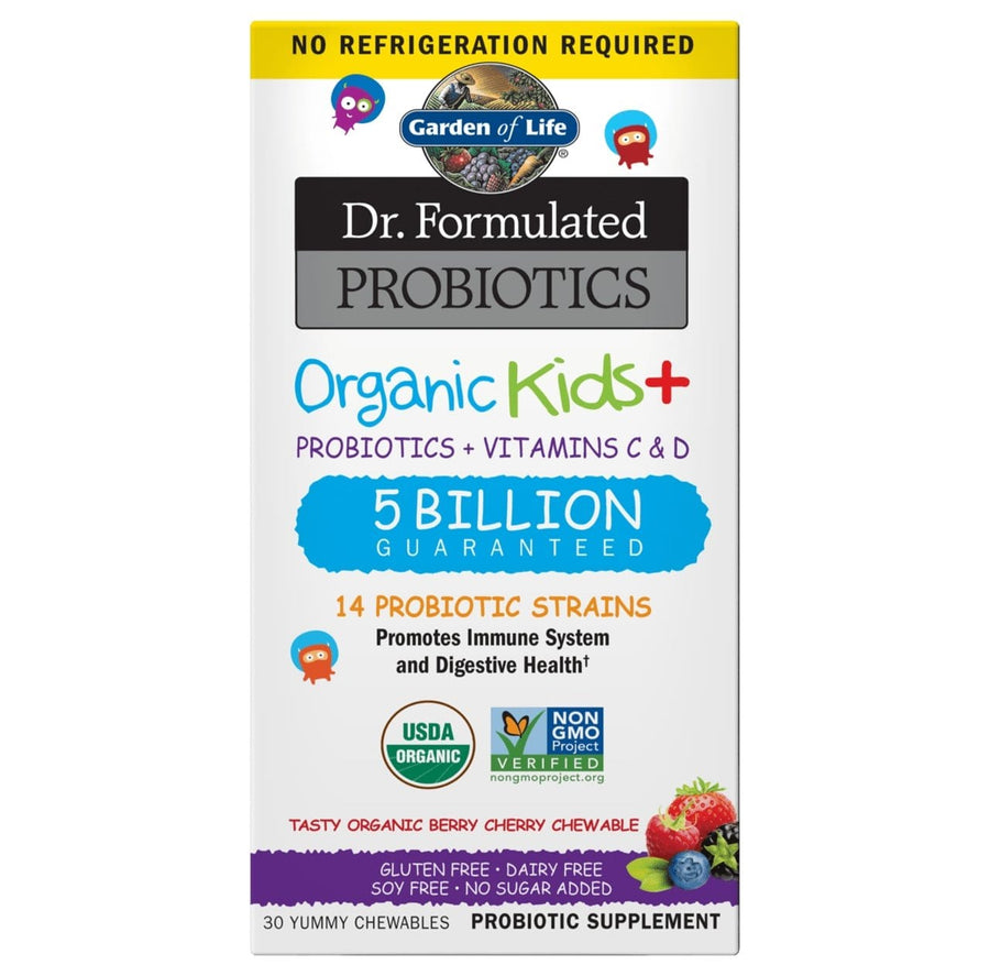 Garden of Life Dr. Formulated Probiotics Organic Kids+ Berry Cherry 30 Chewables - Probiotic.ie