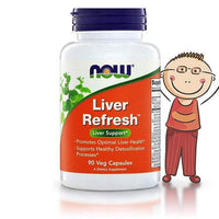 NOW Foods Liver Refresh 90 Veg Capsules – botanical supplement with milk thistle, artichoke, and turmeric, shipped from Dublin, Ireland.