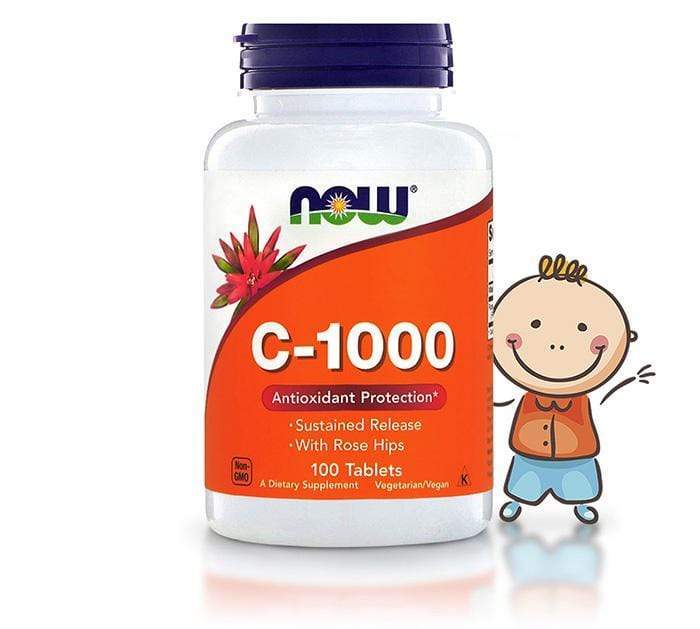Now Foods Vitamin C-1000 with Rose Hips & Bioflavonoids 1000mg - 100 Tablets - Probiotic.ie