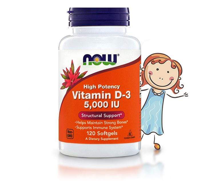 Now Foods Vitamin D-3 High Potency 5,000 IU - 120/240 Softgels - Probiotic.ie